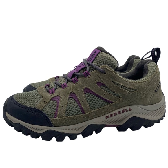 Merrell Womens Shoes Oakcreek Hiking Shoes Sz 9 Green Purple Low Top Waterproof - Picture 10 of 10